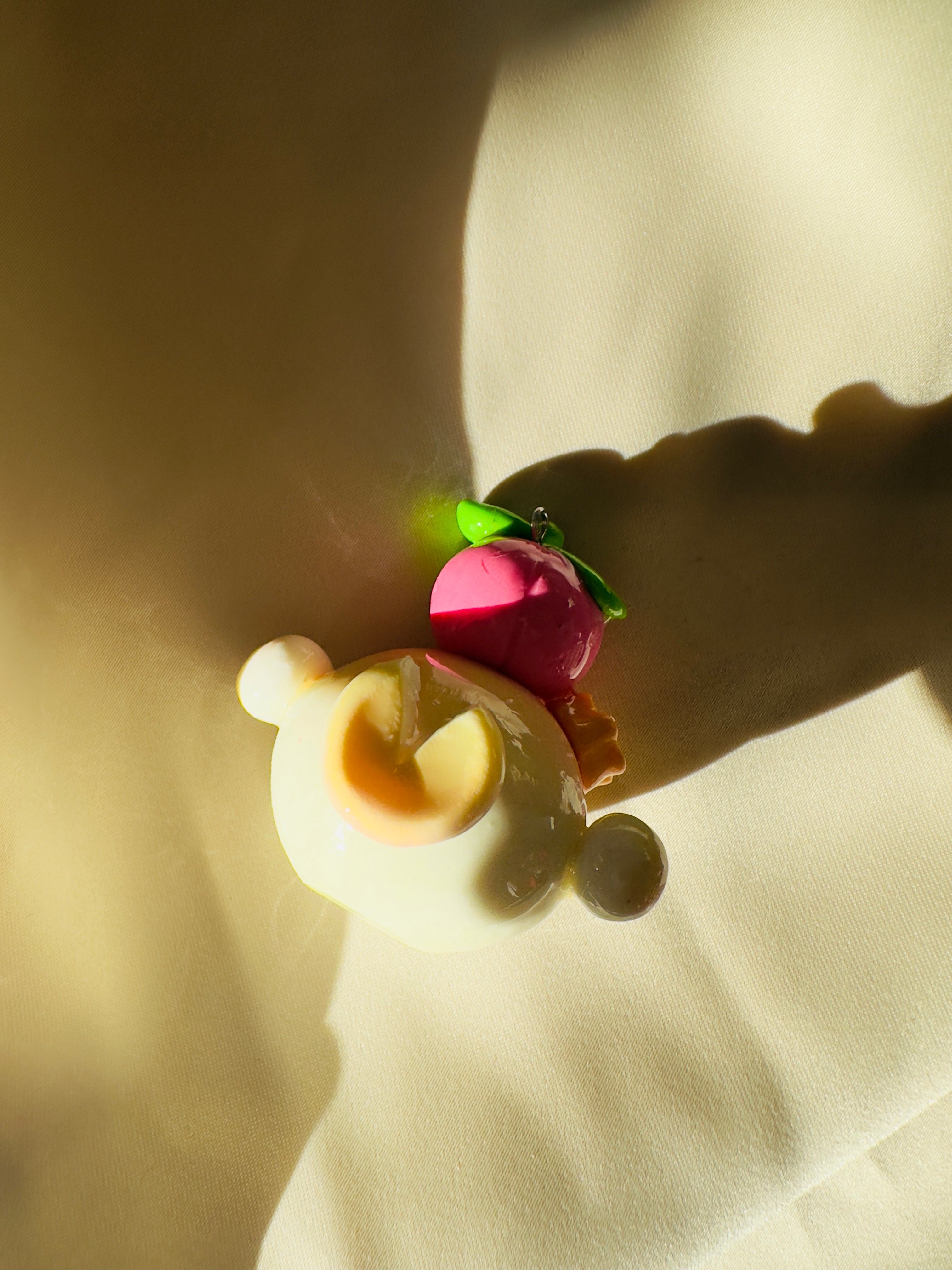 Solara - Keychain / Charm - Peach themed - polymer clay