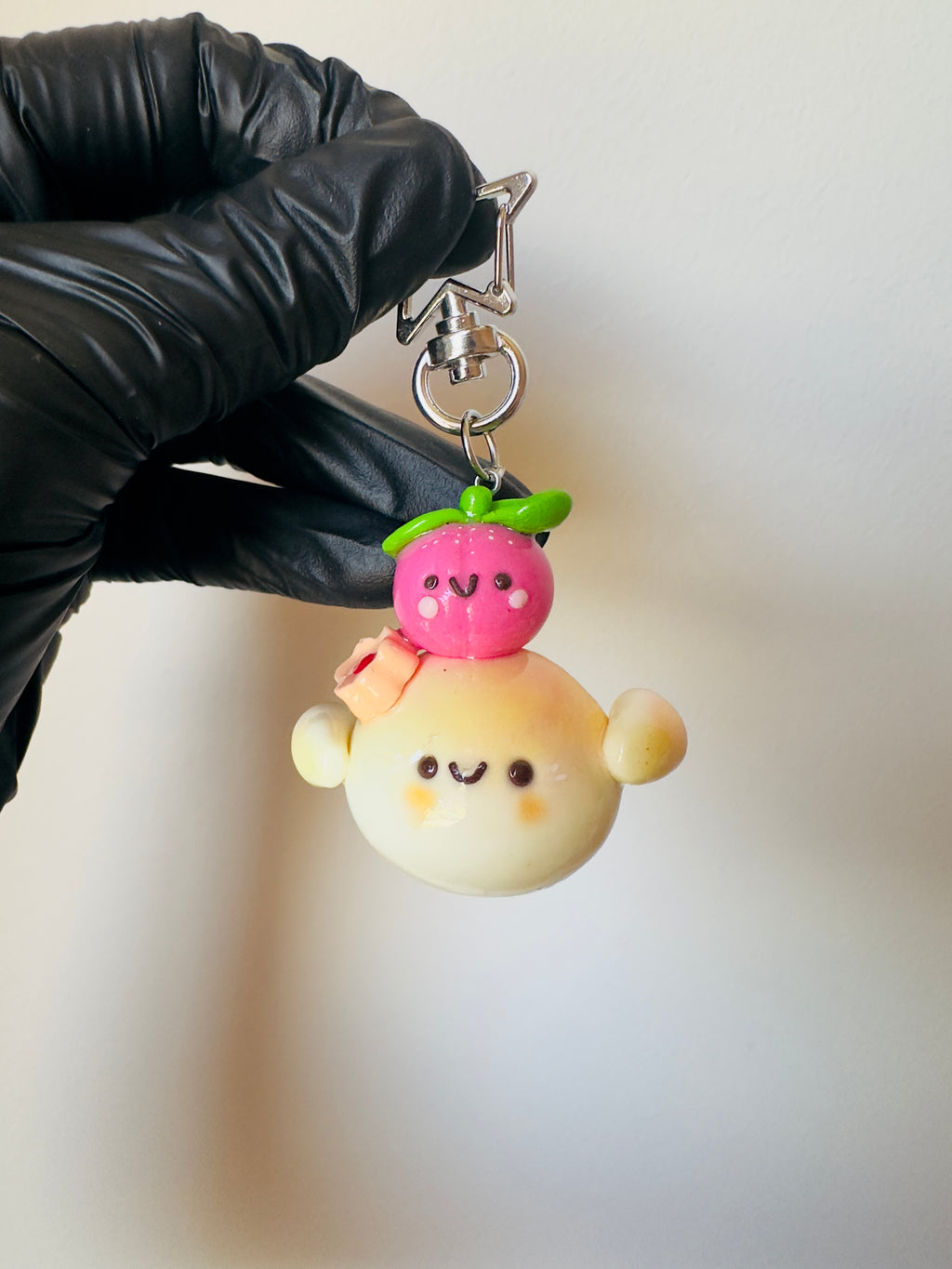 Solara - Keychain / Charm - Peach themed - polymer clay