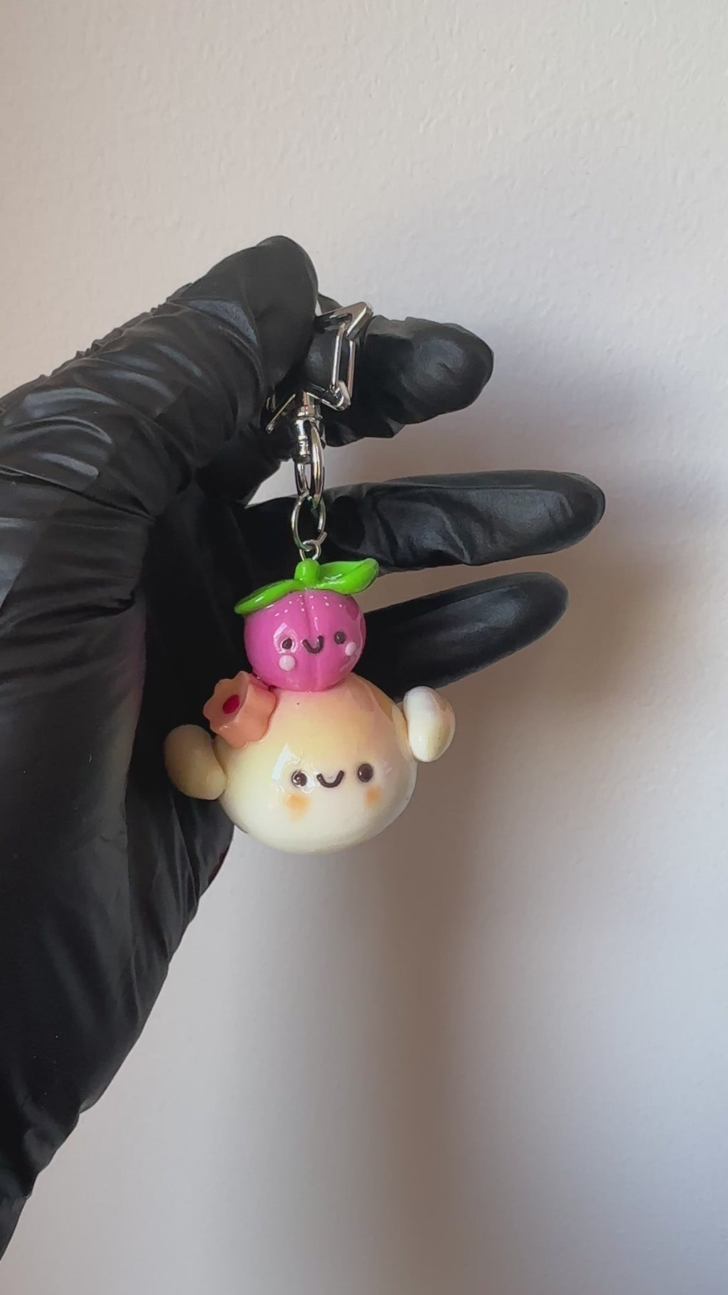 Solara - Keychain / Charm - Peach themed - polymer clay