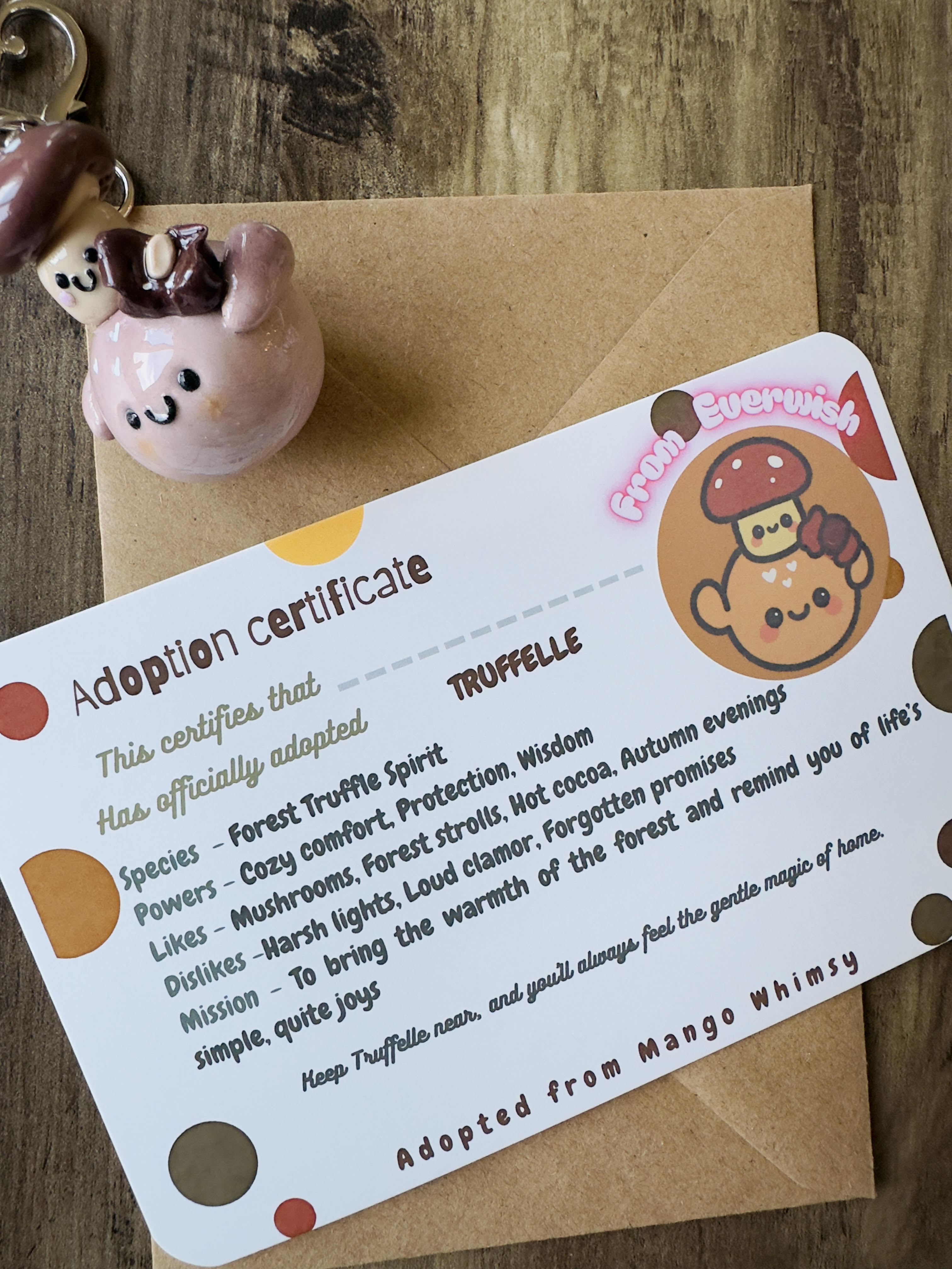 Truffelle - Keychain / Charm - Chocolate themed - polymer clay